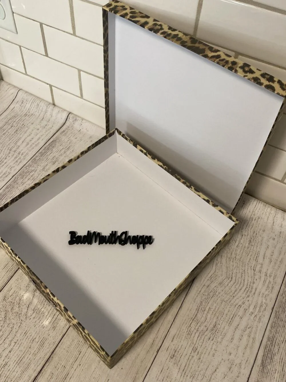 12x12 Leopard Print Kitsch Retro Inspired Photo Storage or Display Box